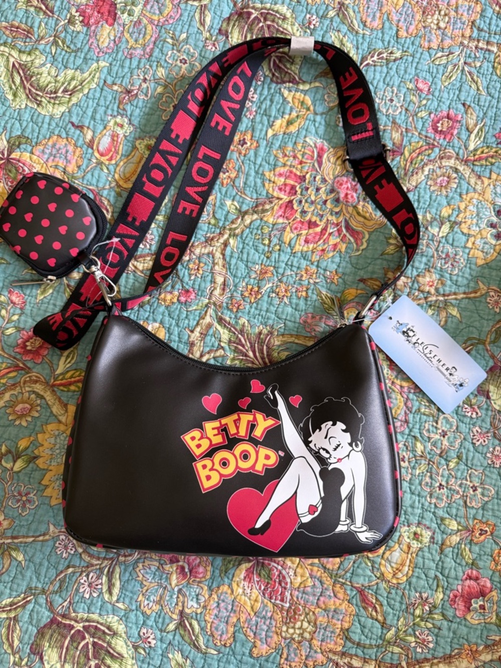 Betty Boop Black Crossbody by Fleischer Studios